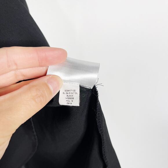 Banana Republic Medium M Black Crew Neck Split Back Layered Tank Top Blouse - Picture 10 of 10